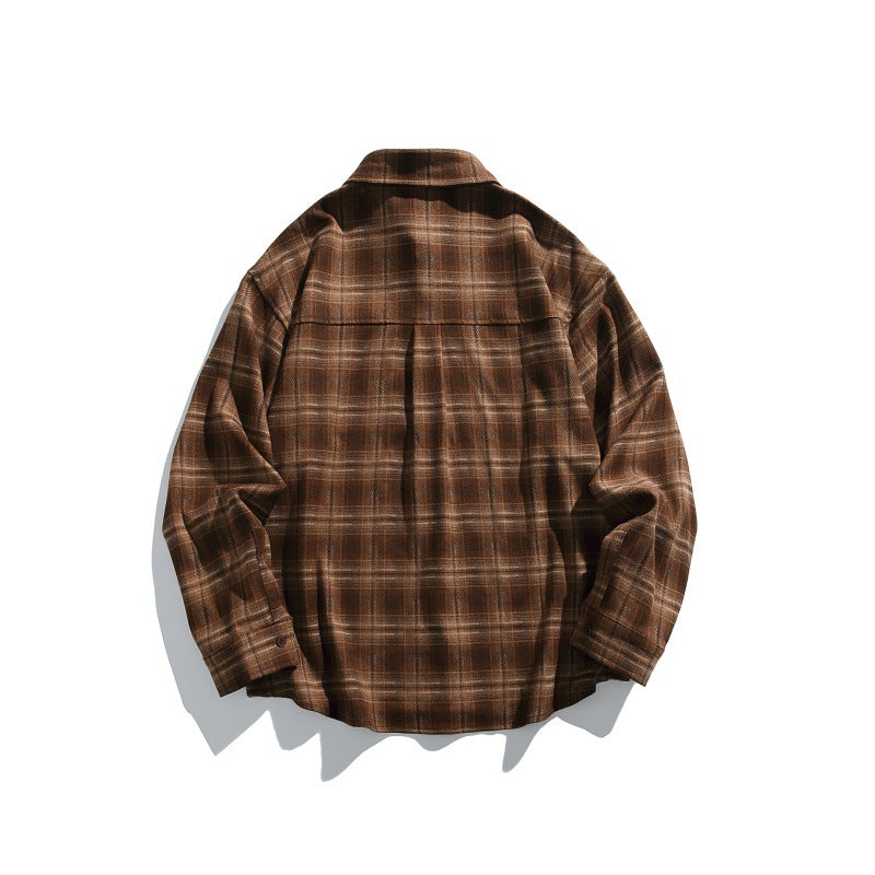Herren Karierte Overshirt-Hemdjacke im Boxy-Relaxed-Schnitt Drune