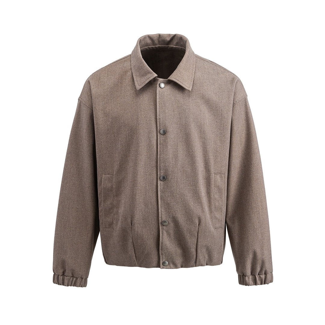Herren Kurz geschnittener Wollmix‑Blouson mit verdeckter Druckknopfblende Drune