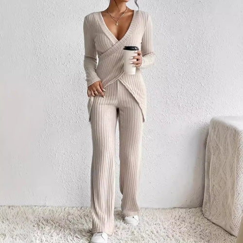 Damen zeitloses Strick-Loungeanzug Drune
