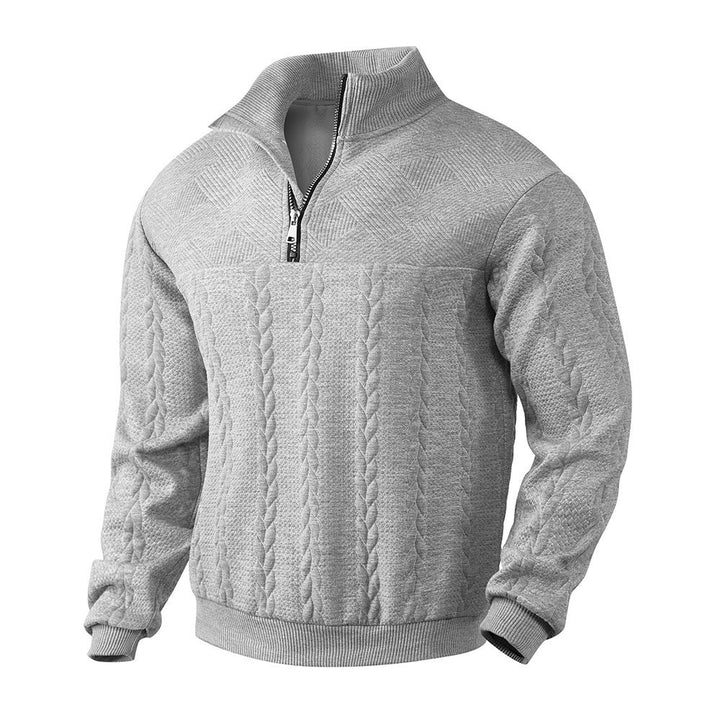 Herren Sweatshirt mit Zipper und strukturierter Verarbeitung Drune