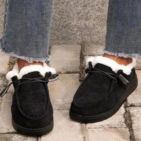 Damen Gefütterte Mokassin-Slipper mit Teddyfutter und dämpfender Gummisohle Drune