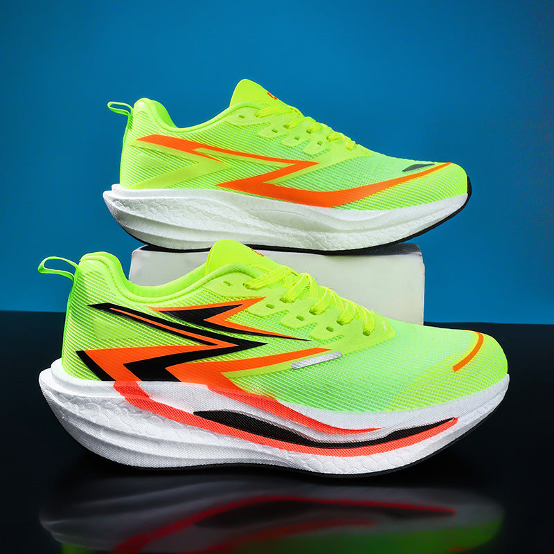 Unisex gepolsterte Straßenlaufschuhe mit rocker-Zwischensohle, energierückführender Dämpfung und atmungsaktivem Mesh-Upper Drune