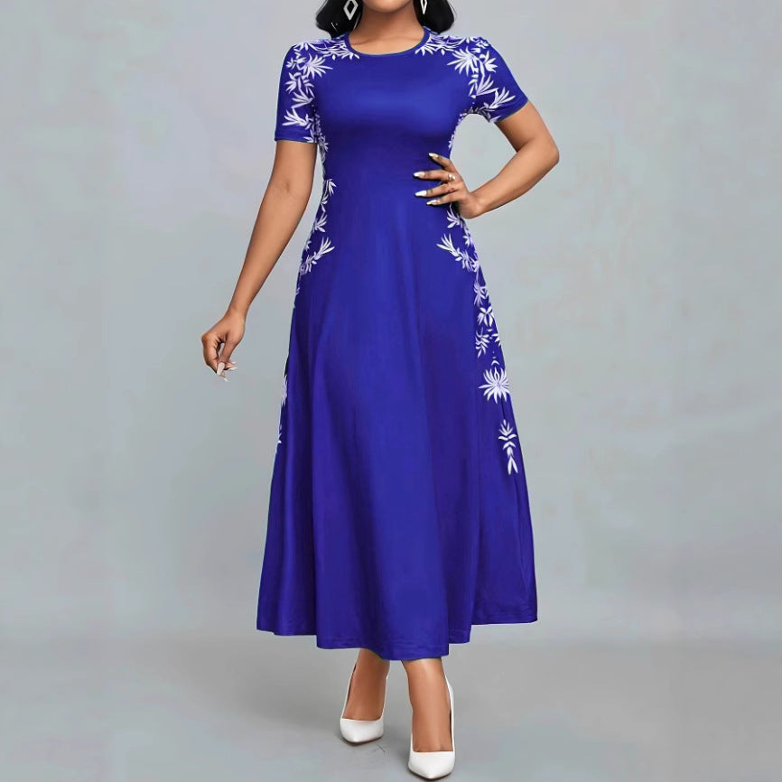 Damen Elegantes Maxikleid mit floralen Stickereien Drune