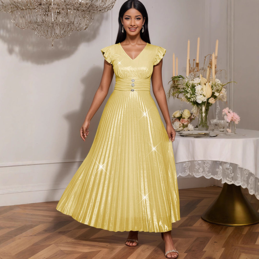 Damen Fließendes Maxikleid mit Raffungen Drune