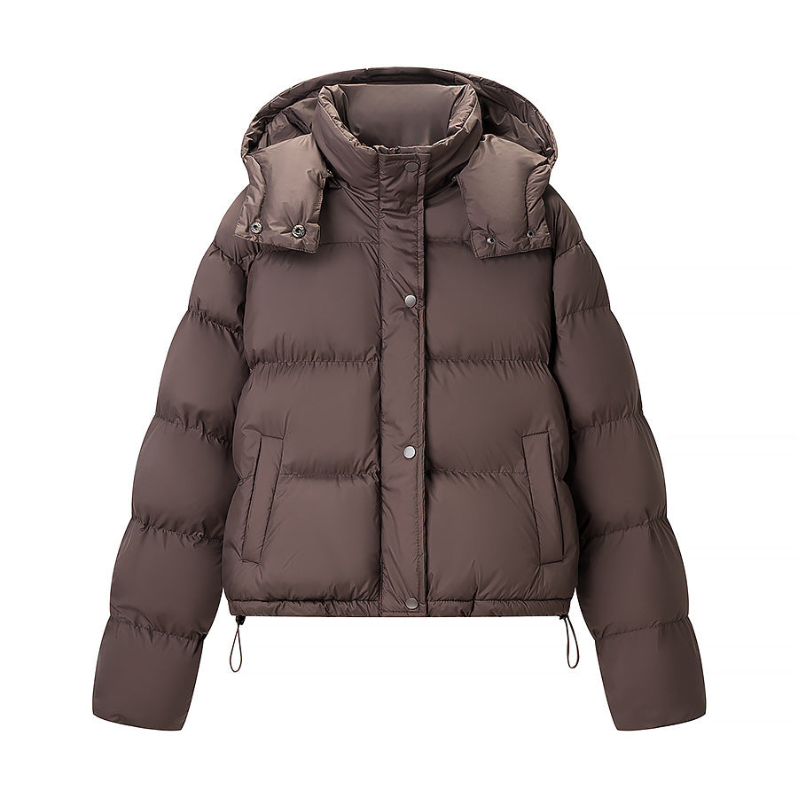 Damen Wattierte Daunenoptik-Steppjacke mit abnehmbarer Kapuze Drune