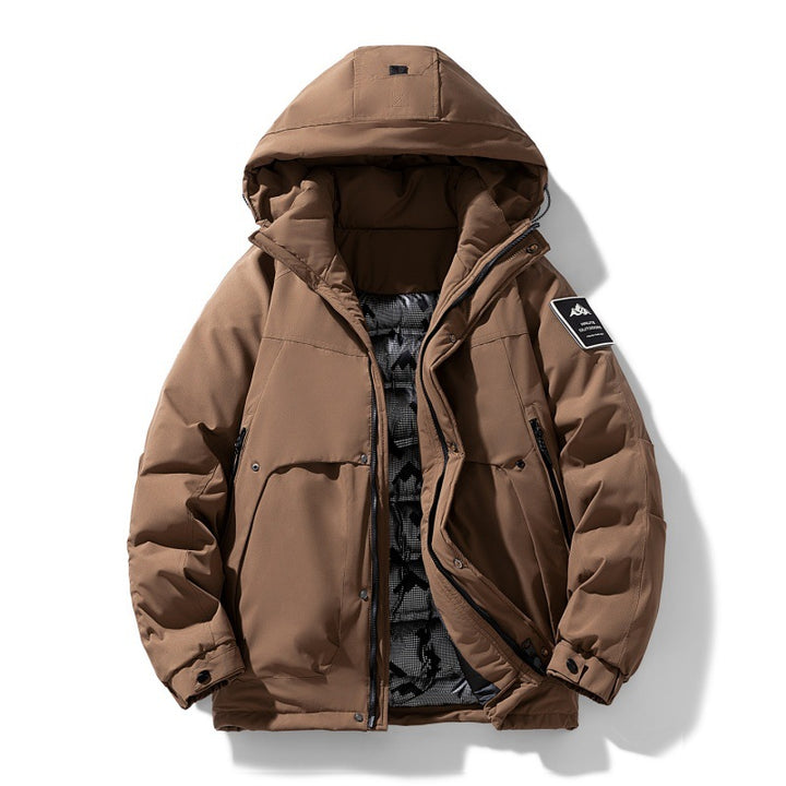 Unisex wasserabweisende gesteppte Winterjacke mit Kapuze und Thermoisolierung Drune
