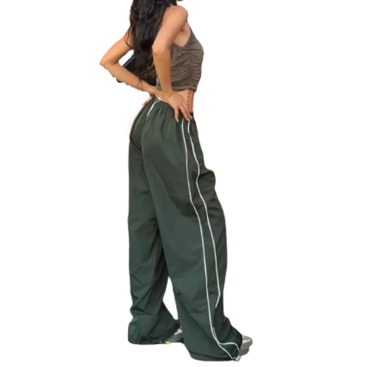 Damen elegante Sporthose mit weitem Schnitt und elastischem Bund Drune