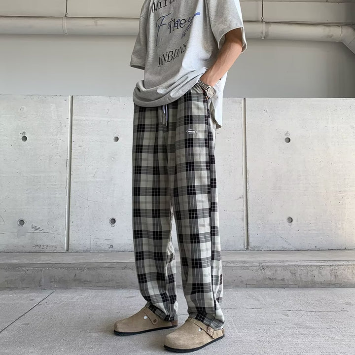Herren Lässige Karottenhose mit Karo-Muster Drune