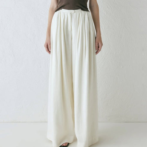 Damen Weite, elegante Hose mit Bundfalten Drune