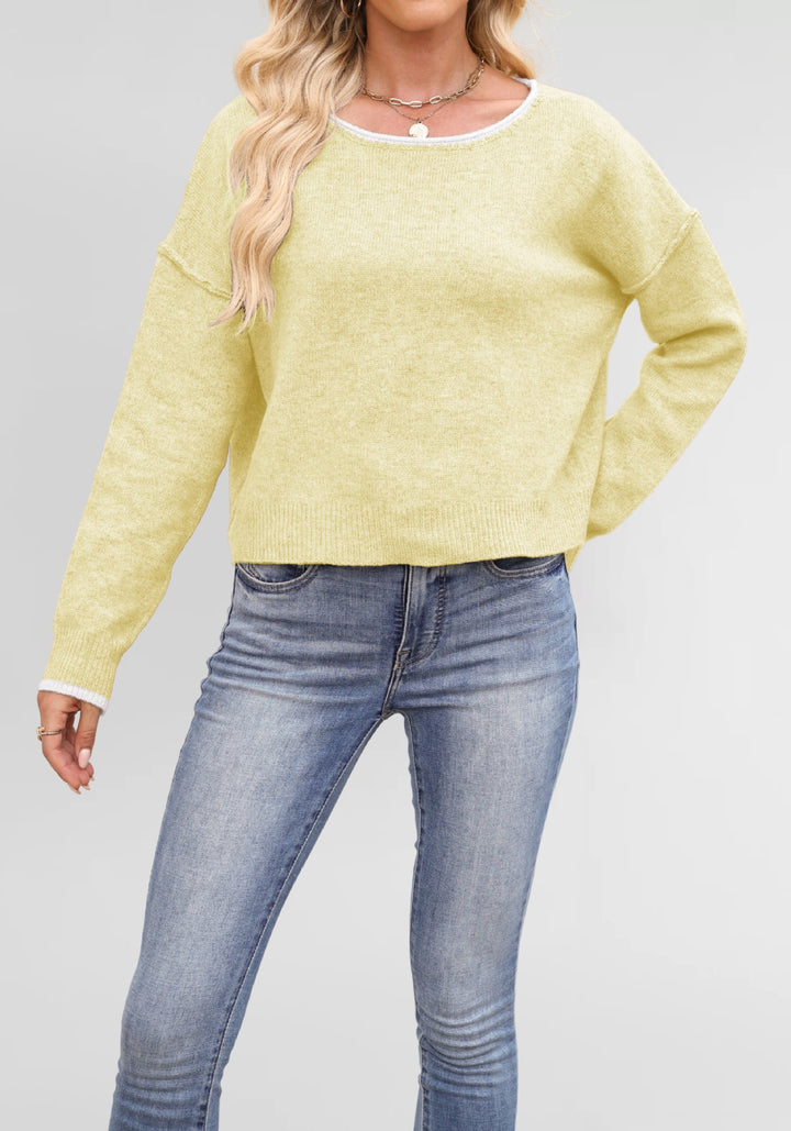 Damen lässiger Pullover mit weitem Schnitt und sanften Texturen Drune