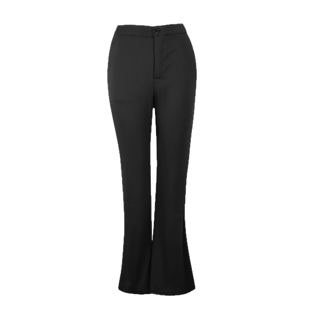 Damen elegante Flared-Hose mit hohem Bund und praktischen Eingrifftaschen Drune