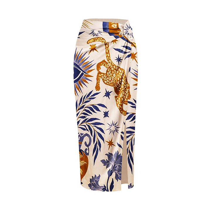 Damen elegantes Wickeloberteil und kombiniertes Rockset Drune
