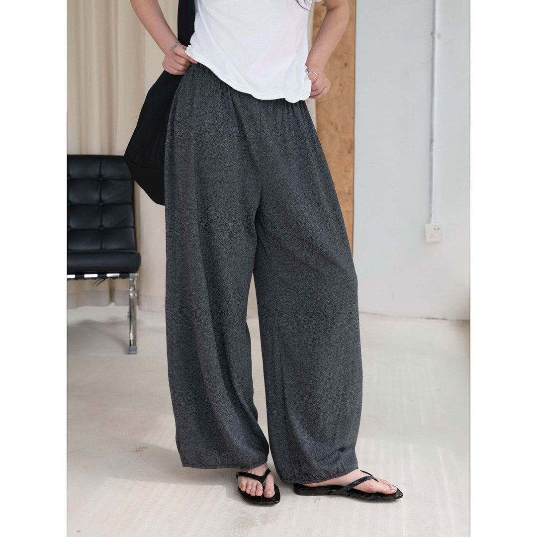 Damen Weite Jersey-Loungehose mit elastischem Bund und fließender Culotte-Silhouette Drune