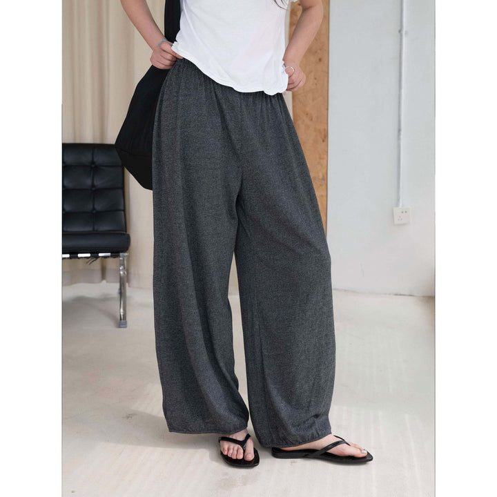 Damen Weite Jersey-Loungehose mit elastischem Bund und fließender Culotte-Silhouette Drune