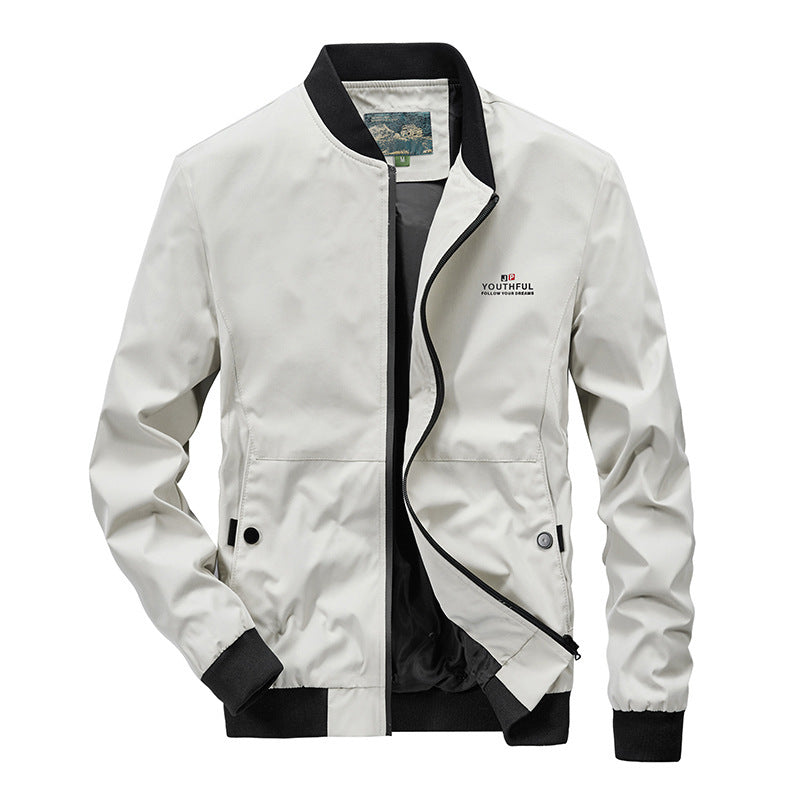 Herren Leichter Bomberblouson im urban-minimalistischen Stil mit Rippbündchen und Reißverschluss Drune
