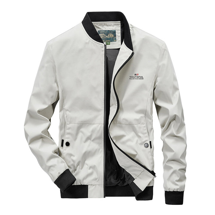 Herren Leichter Bomberblouson im urban-minimalistischen Stil mit Rippbündchen und Reißverschluss Drune
