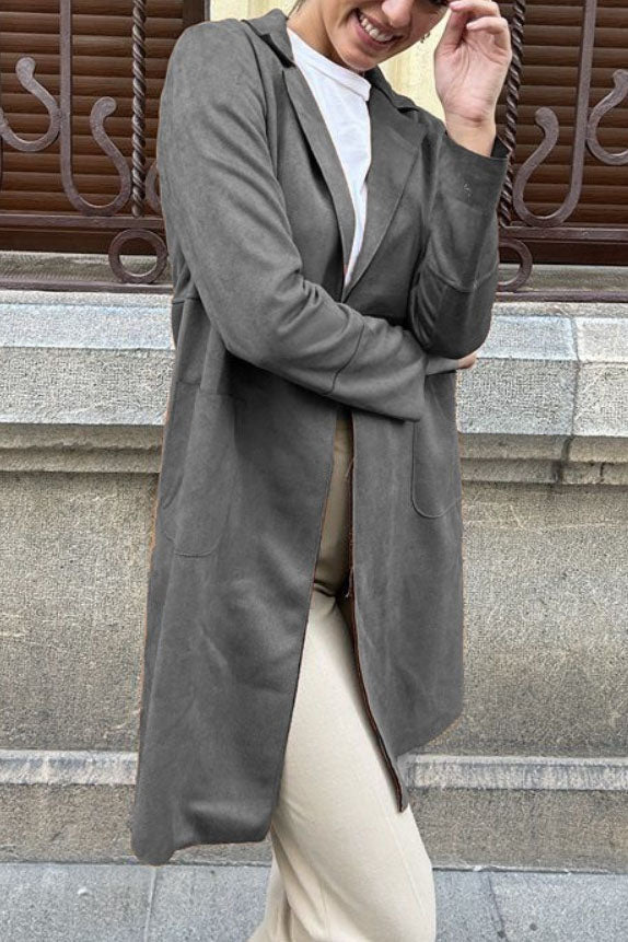 Drune | Langer Wildleder Trenchcoat