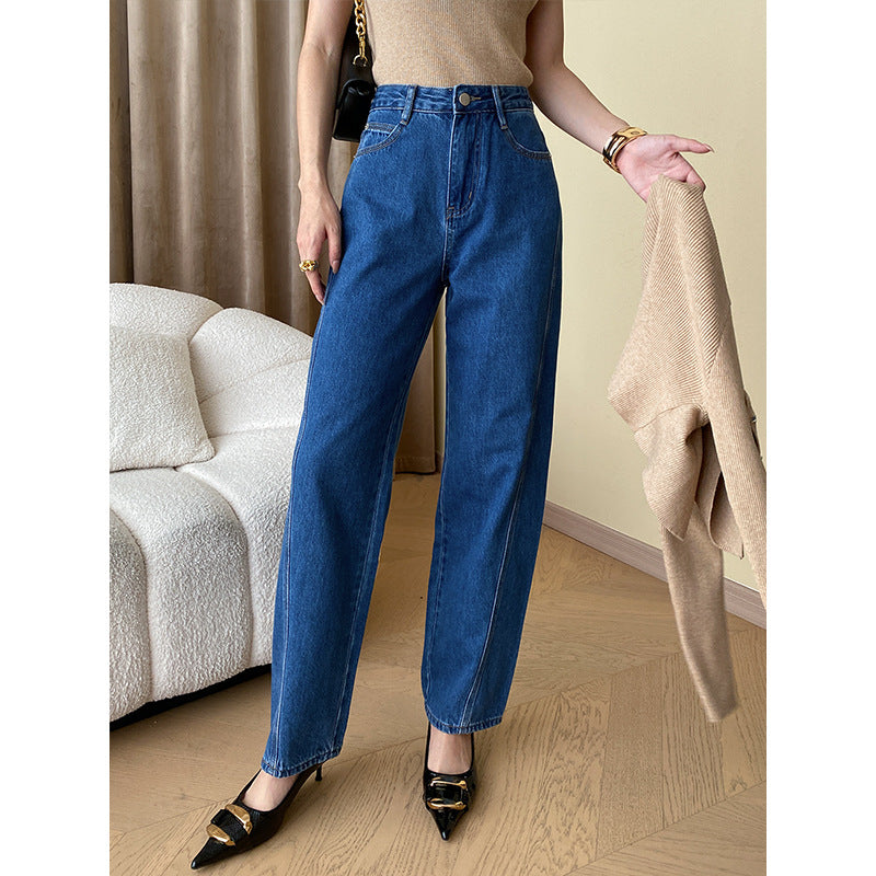 Damen lässige Denim-Hemdbluse mit kontrastierenden Ärmeln und Brusttasche Drune