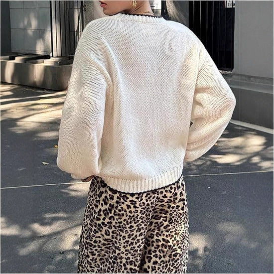 Damen Pullover mit einzigartigem Hummer-Muster und leichtem Strick Drune