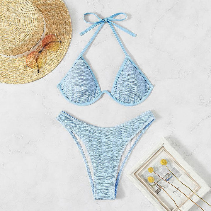 Damen Triangel-Bikini mit hohem Schnitt und raffiniertem Detail Drune