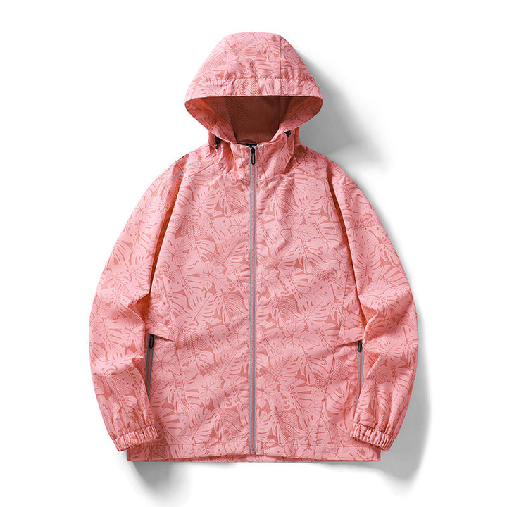 Herren Leichte Outdoor-Jacke mit Kapuze und floralem Design Drune
