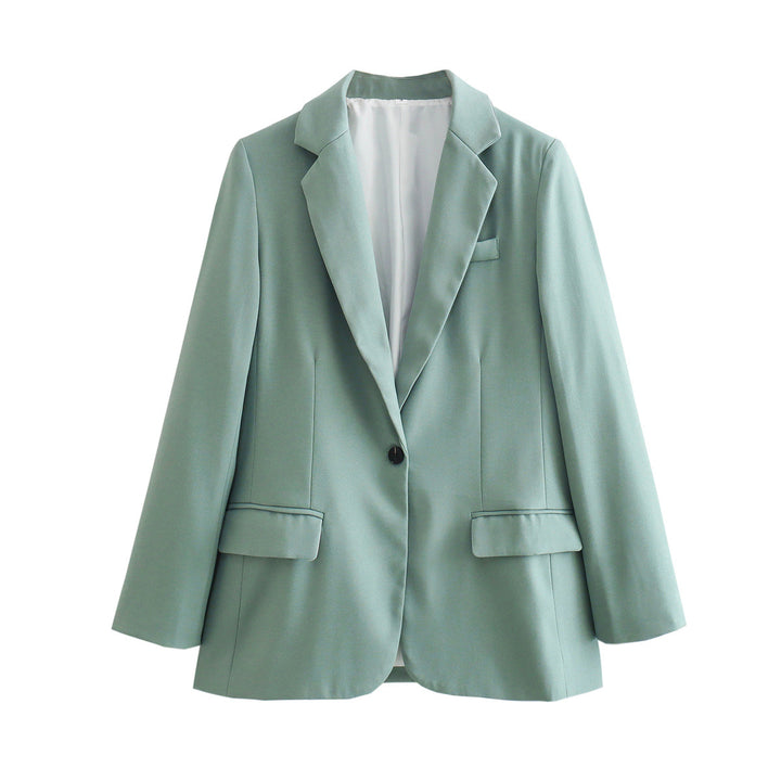 Damen nan taillierter Blazer mit Reverskragen, verdecktem Knopfverschluss und Pattentaschen Drune