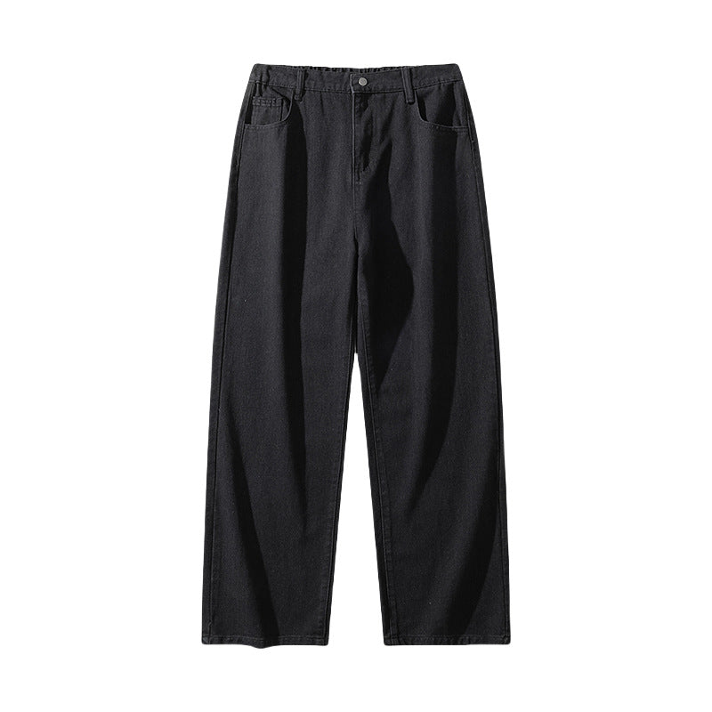 Damen High-Waist Jeans mit weitem Bein, geradem Schnitt und elastischem Bund Drune