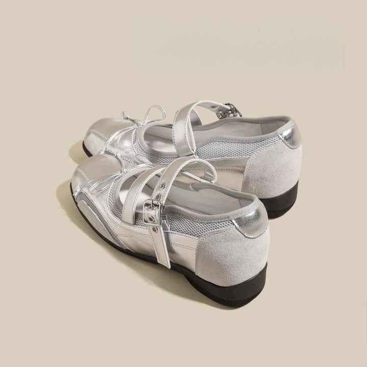 Damen Bequeme Mary-Jane-Ballerinas mit verstellbarem Schnallenriemen und rutschfester Gummisohle Drune