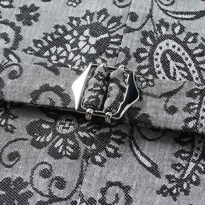 Herren Taillierte Anzugweste mit Paisley‑Jacquard und V‑Ausschnitt Drune