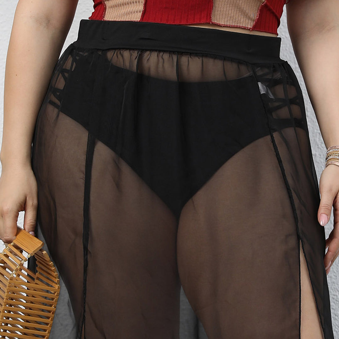 Damen transparenter Maxirock Drune