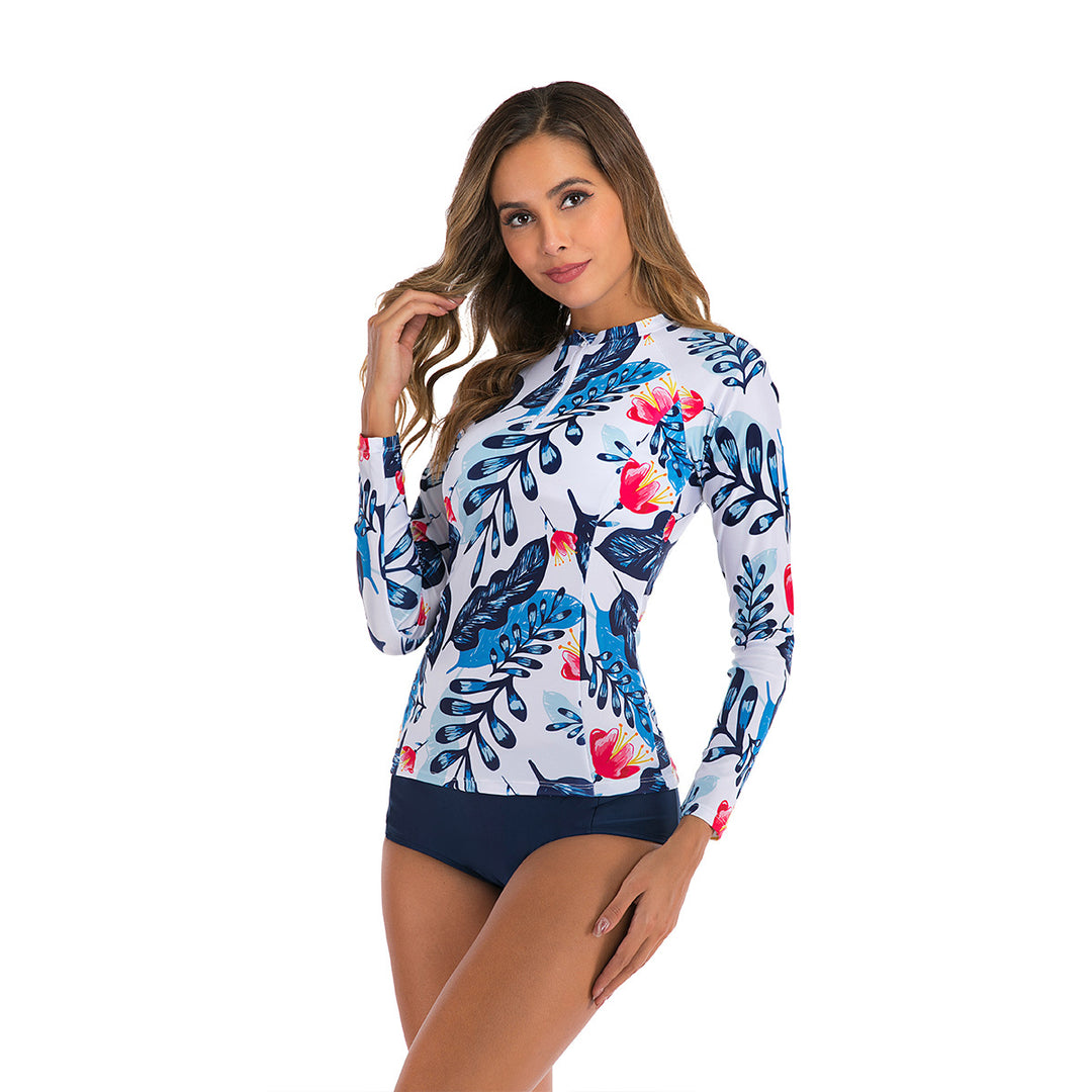 Damen Langarm-Surfuanzug mit floralem Motiv Drune