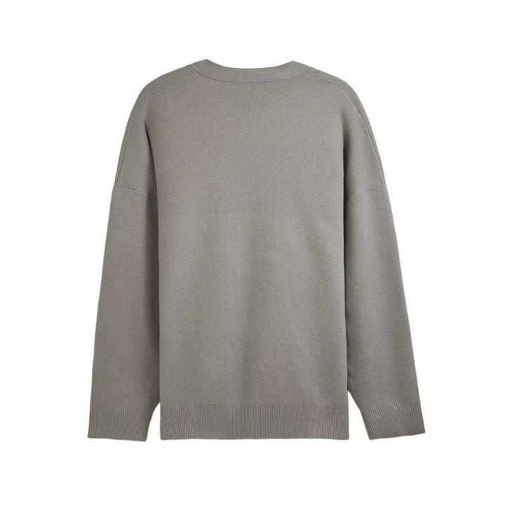 Damen lässiger Pullover mit klassischem Rundhalsausschnitt und langem Arm Drune