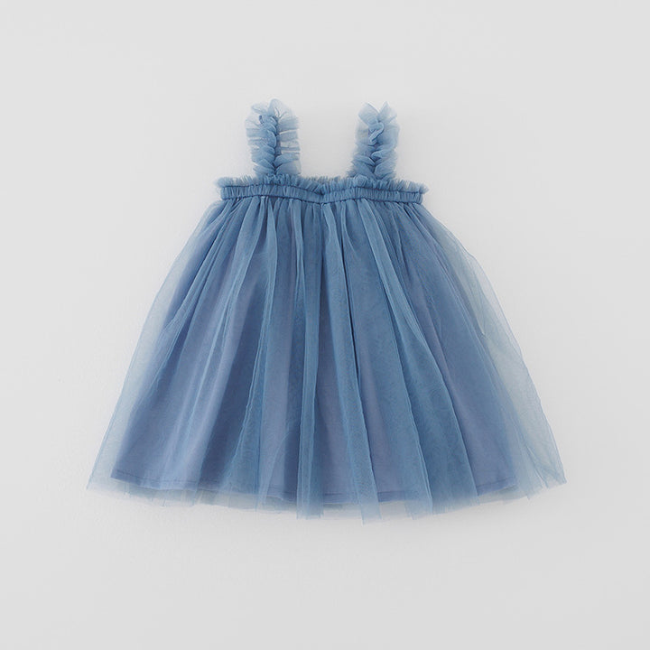Mädchen Tüll Twirl Kleid mit Rüschen-Trägern Drune