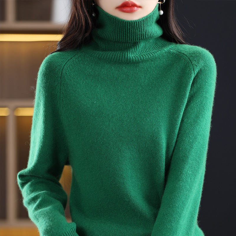 Damen Weicher Hochkragen-Pullover aus flauschigem Wollmix mit Raglanärmeln Drune