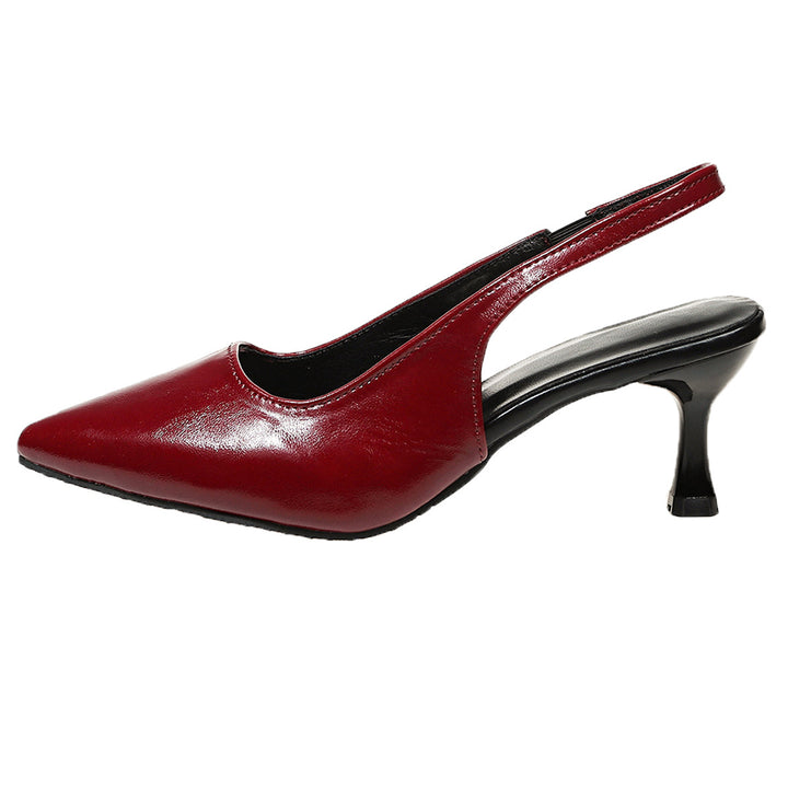 Damen Spitz zulaufende Slingback‑Pumps mit niedrigem geschwungenem Absatz Drune