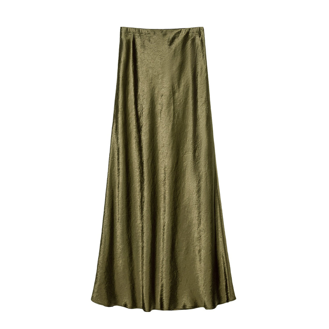 Damen Eleganter Maxirock aus satinierter Viskose Drune