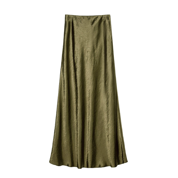 Damen Eleganter Maxirock aus satinierter Viskose Drune