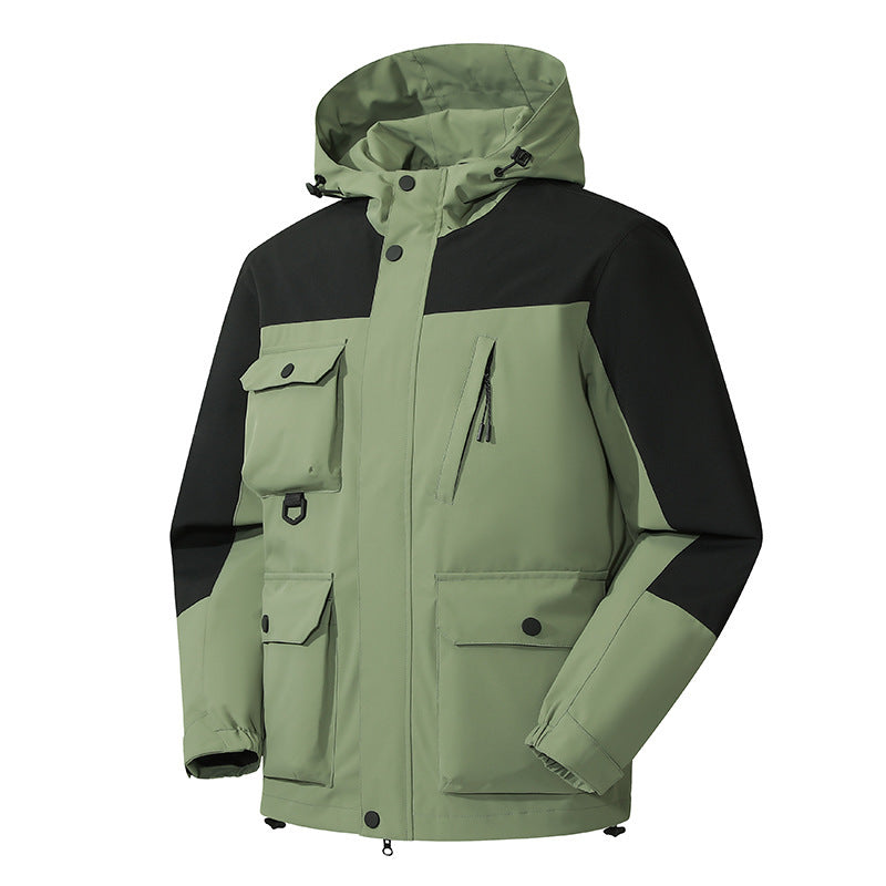 Herren technische Outdoorparka mit Kapuze, wasserabweisender Shell und Mehrfachtaschen Drune