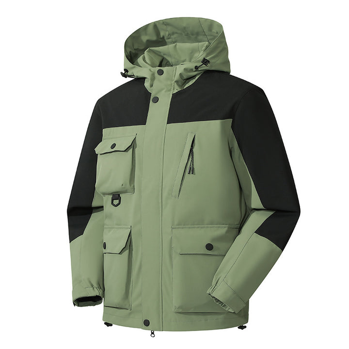 Herren technische Outdoorparka mit Kapuze, wasserabweisender Shell und Mehrfachtaschen Drune
