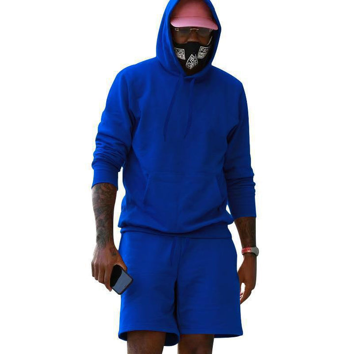 Drune Herren Hoodie-Shorts-Set mit Kängurutasche