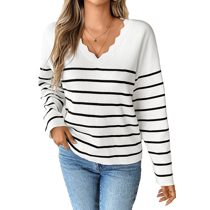 Damen Oversized Streifenpullover Drune
