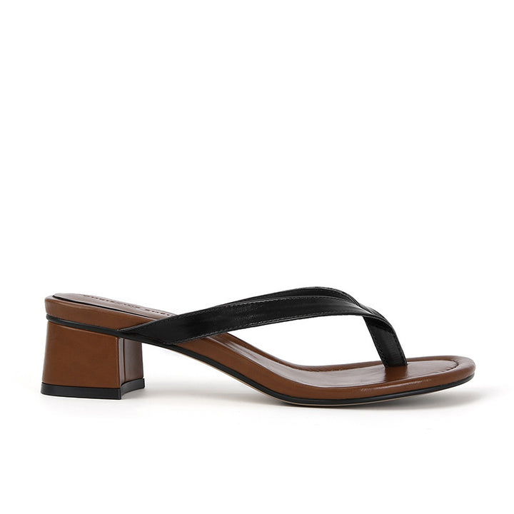 Damen Elegante Blockabsatz Flip-Flops Drune