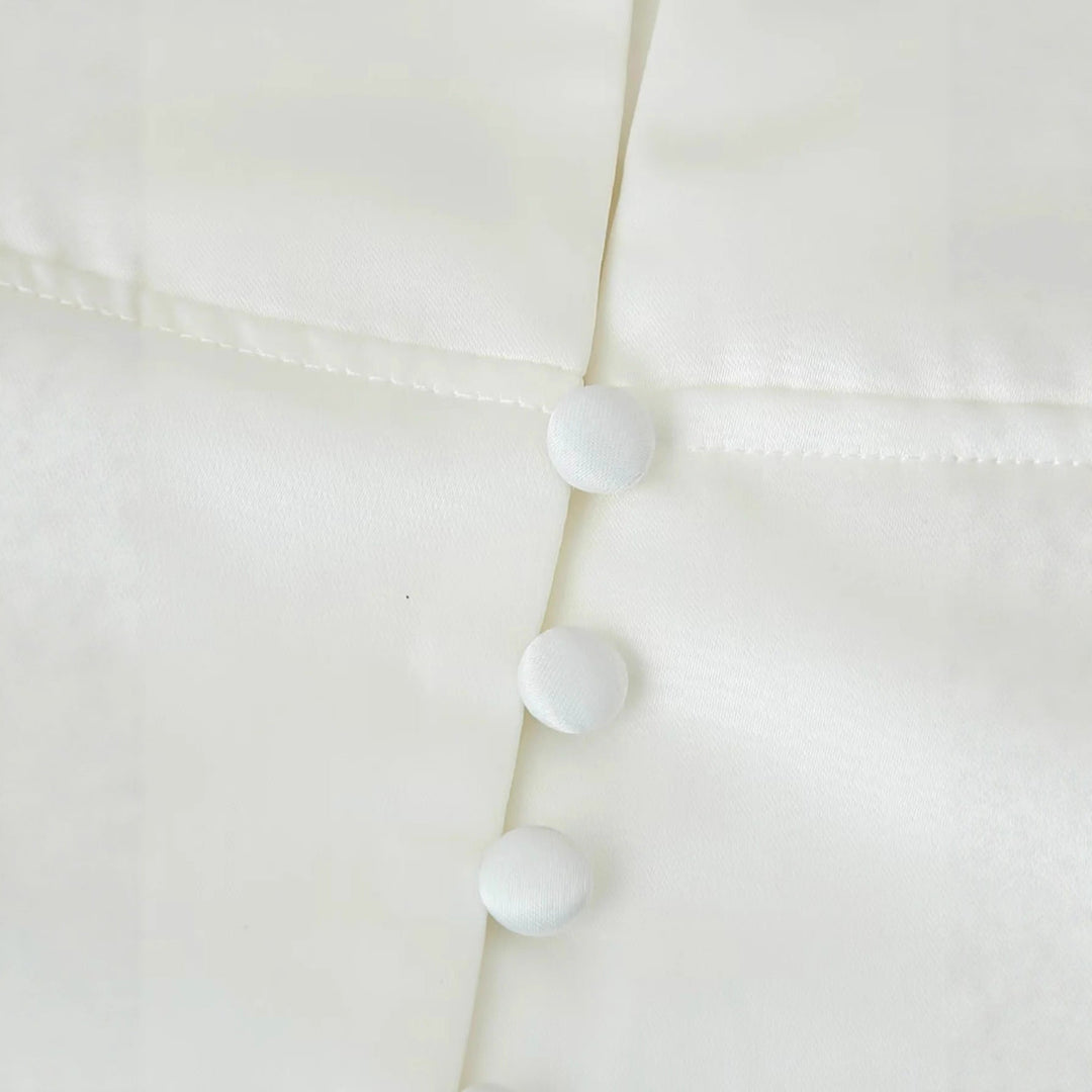 Damen elegante Blazerjacke mit modischem Stehkragen und dekorativen Knopfdetails Drune