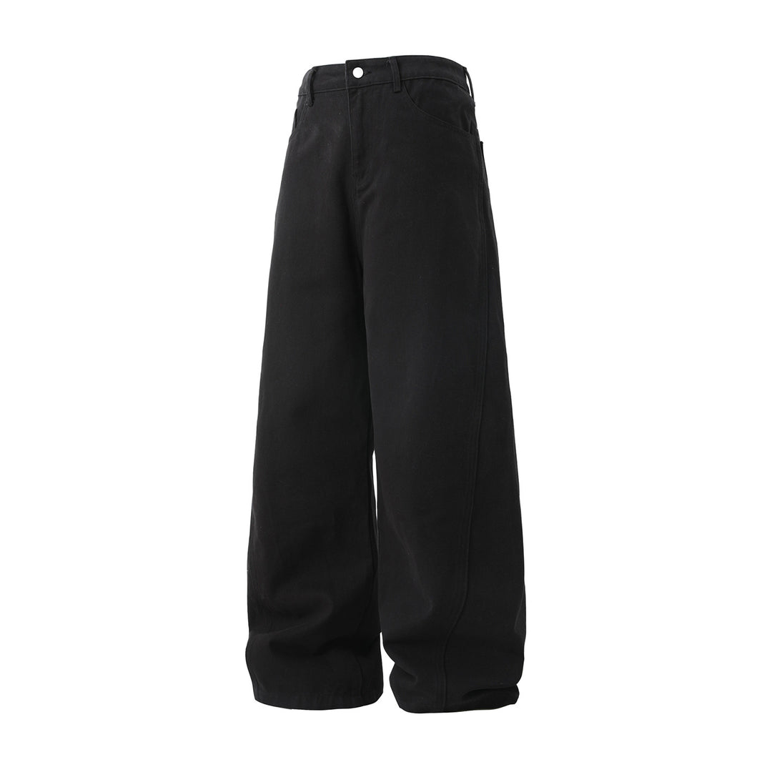 Damen Ultraweite Jeanspalazzo‑Hose mit hoher Taille und minimalistischen Nahtdetails Drune