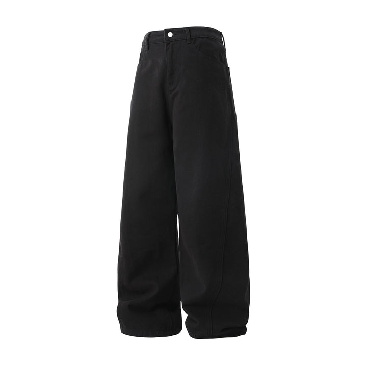 Damen Ultraweite Jeanspalazzo‑Hose mit hoher Taille und minimalistischen Nahtdetails Drune