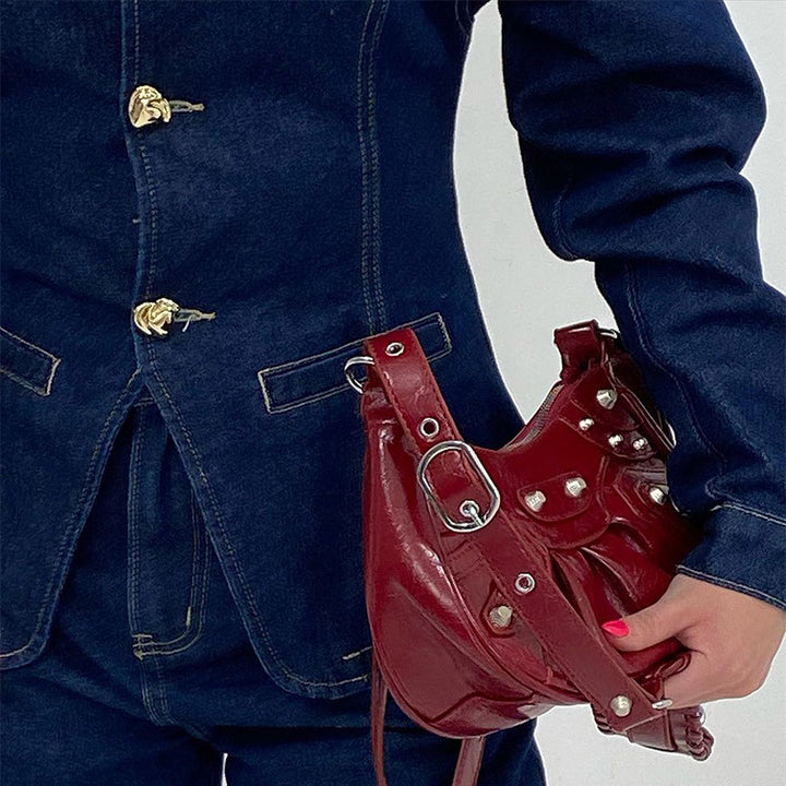 Damen Jeansjacke im taillierten Schnitt mit dekorativen Knöpfen Drune