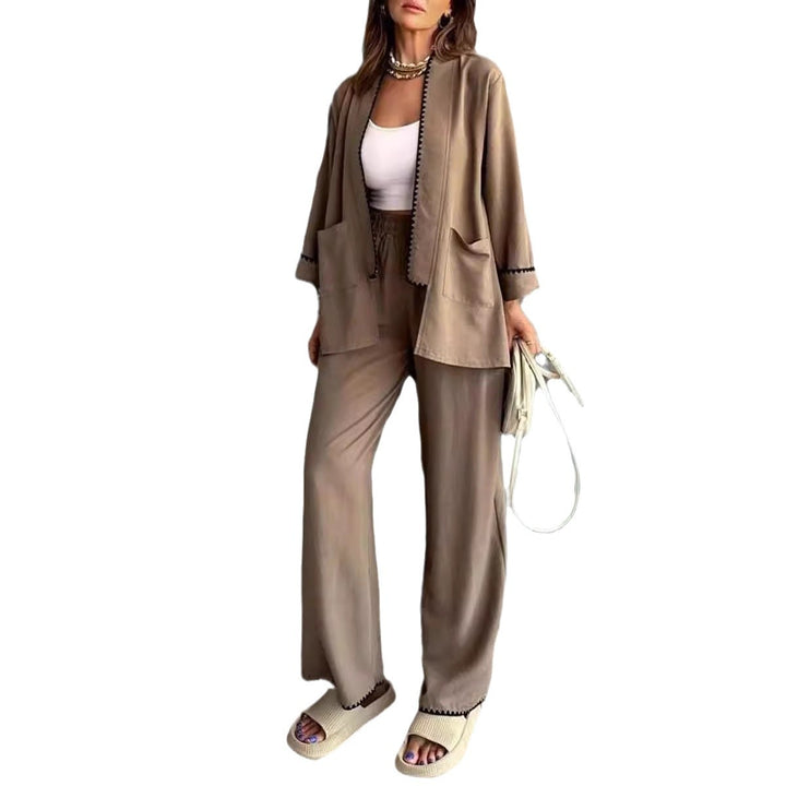 Damen Elegant geschnittene Jacke mit kontrastierendem Saum Drune