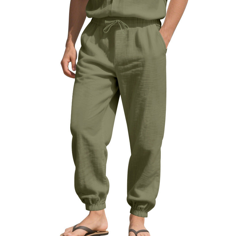 Herren Leichte Haremshose aus atmungsaktivem Material mit seitlichen Taschen Drune