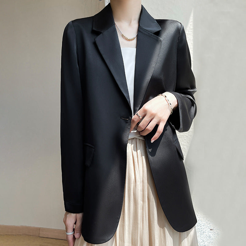 Damen Leichttaillierter Longblazer mit Knopfverschluss und Flap‑Taschen Drune