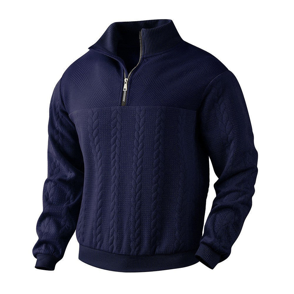 Herren Sweatshirt mit Zipper und strukturierter Verarbeitung Drune